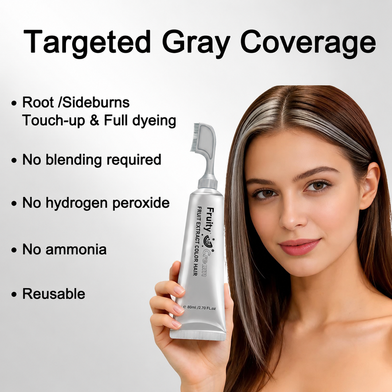 Comb-In Hair Dye Creamfor Gray Coverage
