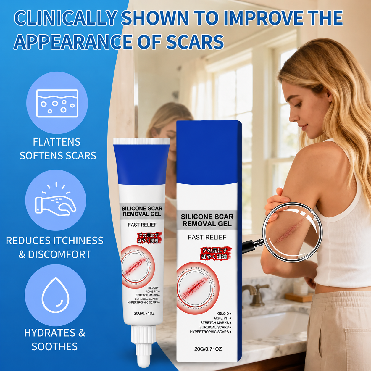 Advanced Silicone Smoothing Gel - Invisible Repair for Fine Lines, Wrinkles, Acne Scars & Marks