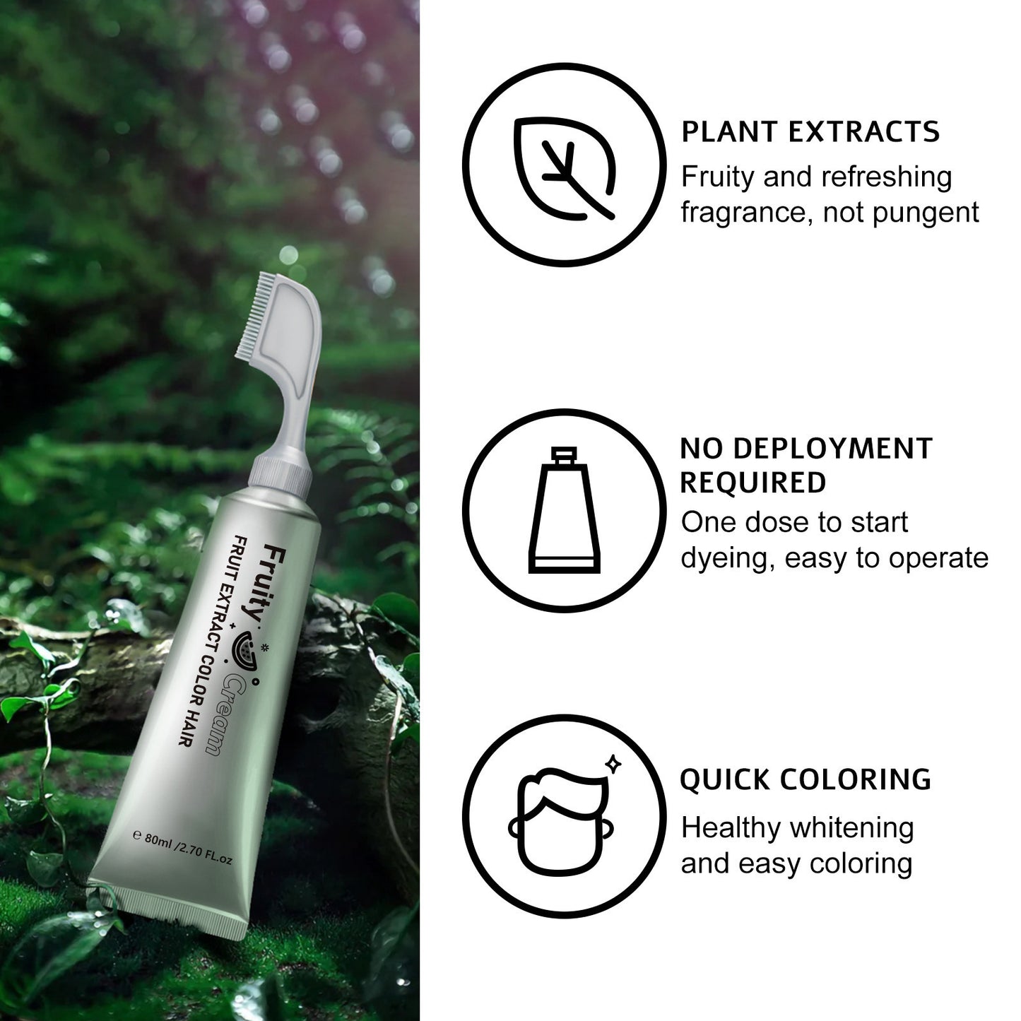 Comb-In Hair Dye Creamfor Gray Coverage