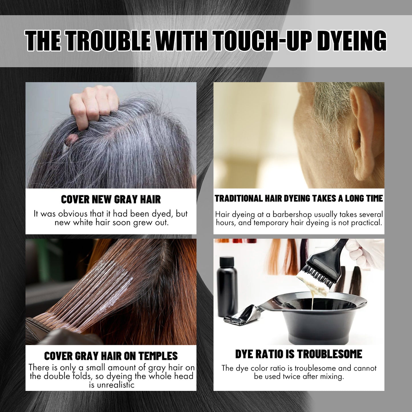 Comb-In Hair Dye Creamfor Gray Coverage