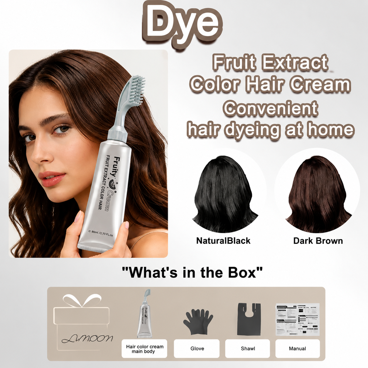 Comb-In Hair Dye Creamfor Gray Coverage